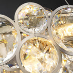 Chrome Round Crystal Chandelier with Sparkling Clear Crystals
