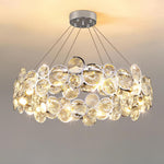 Chrome Round Crystal Chandelier with Sparkling Clear Crystals