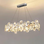 Chrome Round Crystal Chandelier with Sparkling Clear Crystals