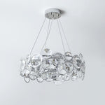 Chrome Round Crystal Chandelier with Sparkling Clear Crystals