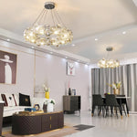 Chrome Round Crystal Chandelier with Sparkling Clear Crystals