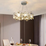 Chrome Round Crystal Chandelier with Sparkling Clear Crystals