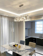 Chrome Round Crystal Chandelier with Sparkling Clear Crystals