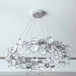 Chrome Round Crystal Chandelier with Sparkling Clear Crystals