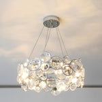 Chrome Round Crystal Chandelier with Sparkling Clear Crystals