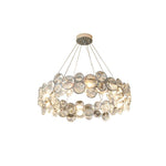 Chrome Round Crystal Chandelier with Sparkling Clear Crystals