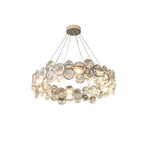 Chrome Round Crystal Chandelier with Sparkling Clear Crystals