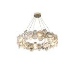 Chrome Round Crystal Chandelier with Sparkling Clear Crystals