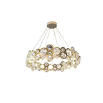 Chrome Round Crystal Chandelier with Sparkling Clear Crystals