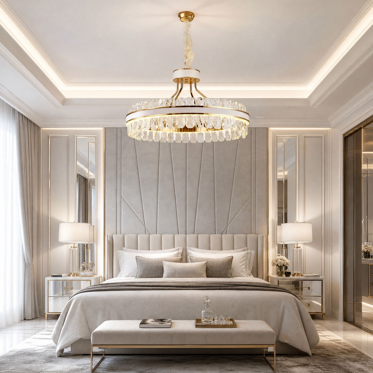 Cintura Leather Halo Chandelier