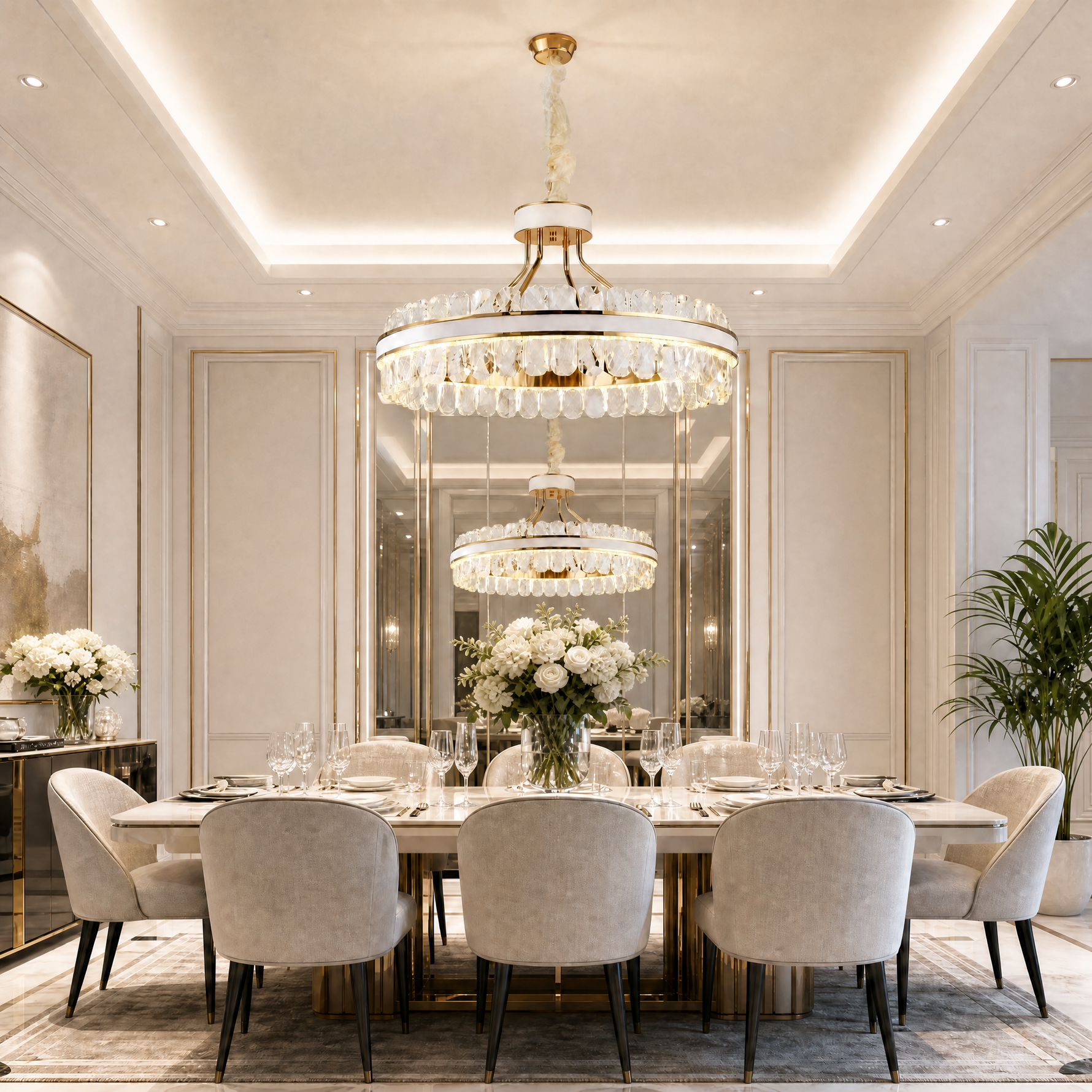 Cintura Leather Halo Chandelier