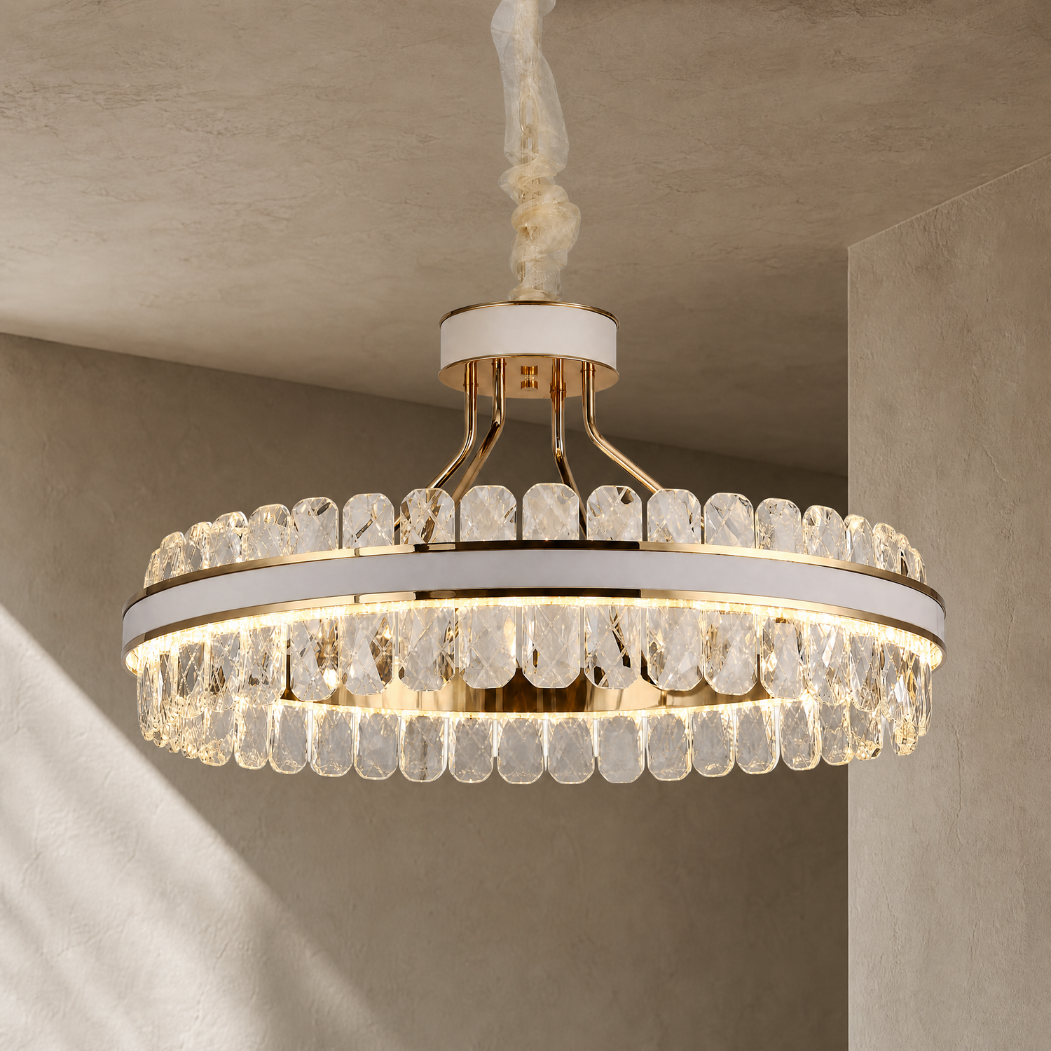 Cintura Leather Halo Chandelier