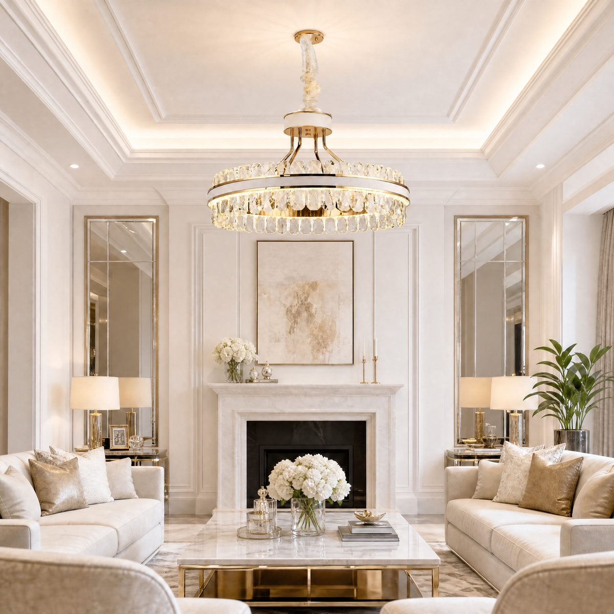 Cintura Leather Halo Chandelier