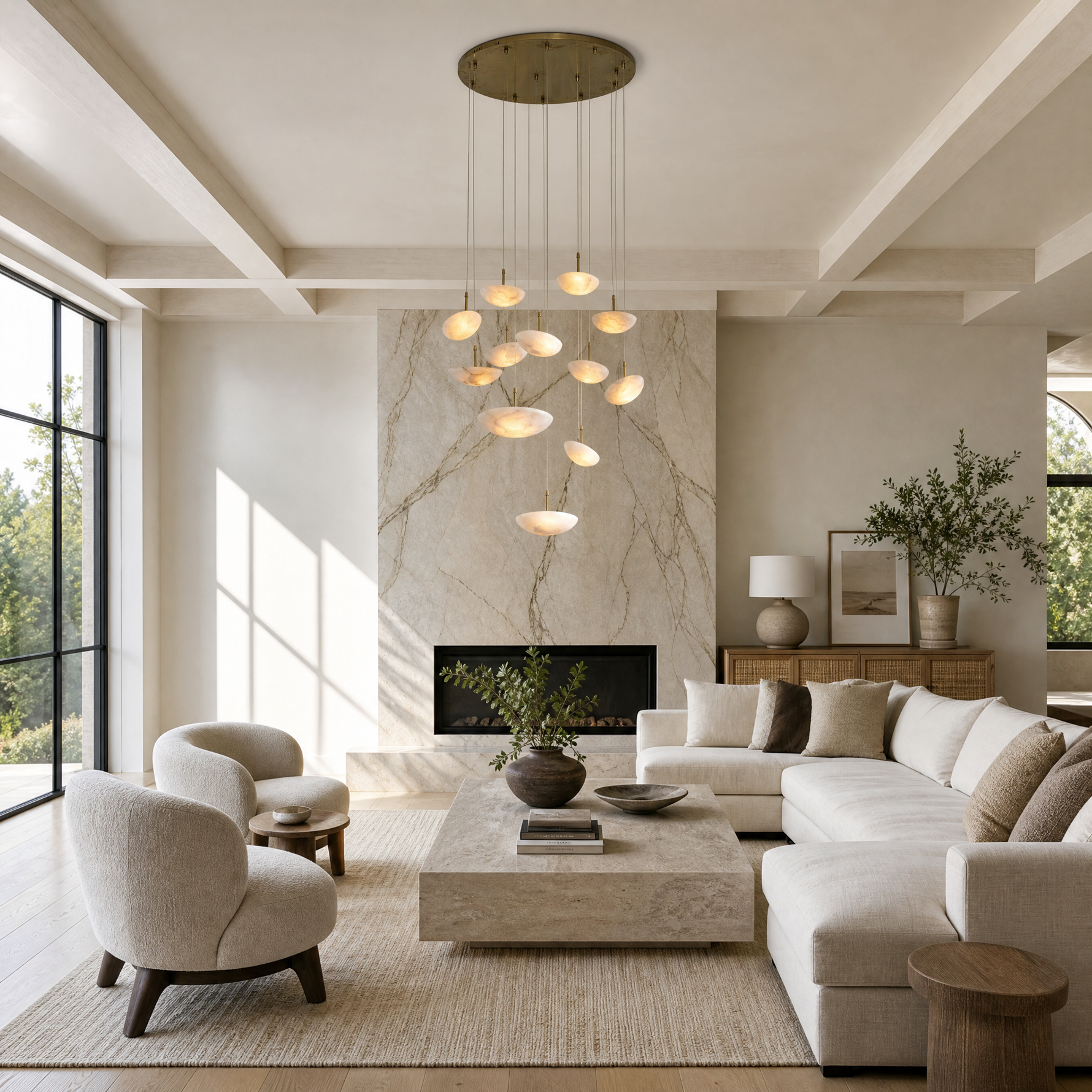 Ciottolo Modern Alabaster Pendant Light Fixtures