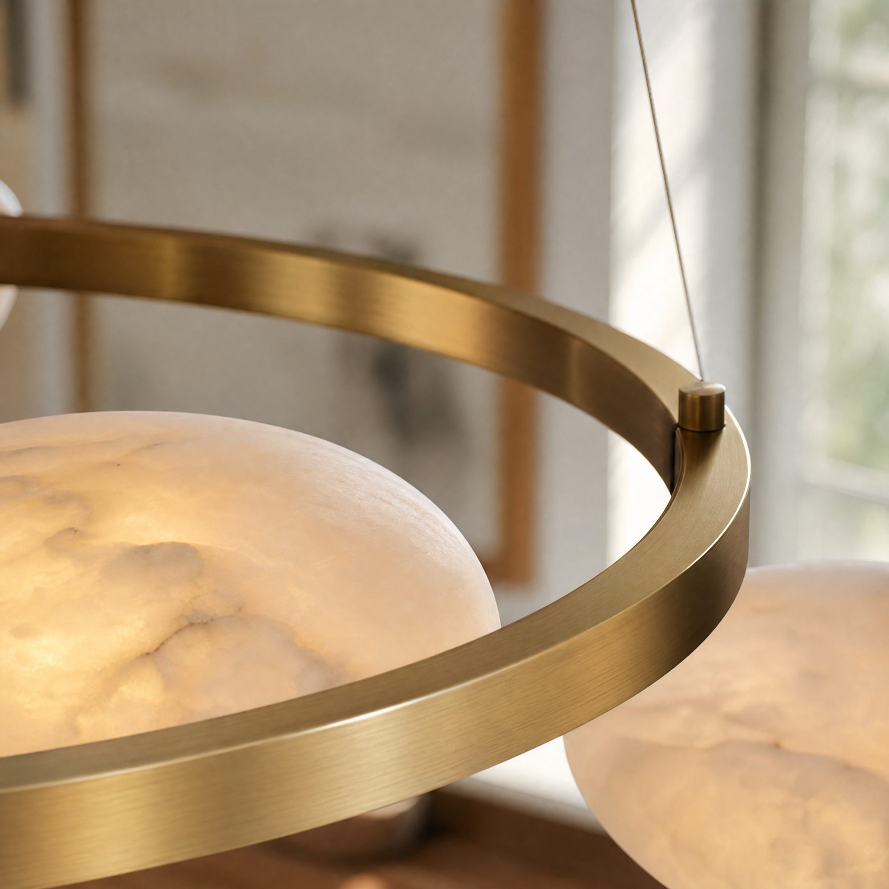 Ciottolo Modern Alabaster Ring Chandelier