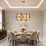 Circular Gold Crystal Island Chandelier-600