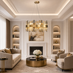 Circular Gold Crystal Island Chandelier-600