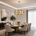 Circular Gold Crystal Island Chandelier-600