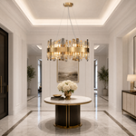 Circular Gold Crystal Island Chandelier-600