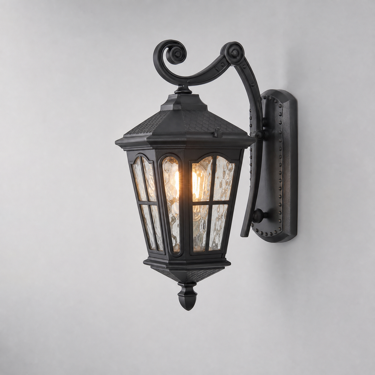 Classic Matte Black Cast Aluminum Outdoor Wall Lantern Sconce