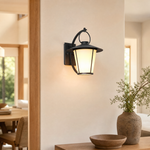 Classic Matte Black Galvanized Iron Outdoor Wall Lantern
