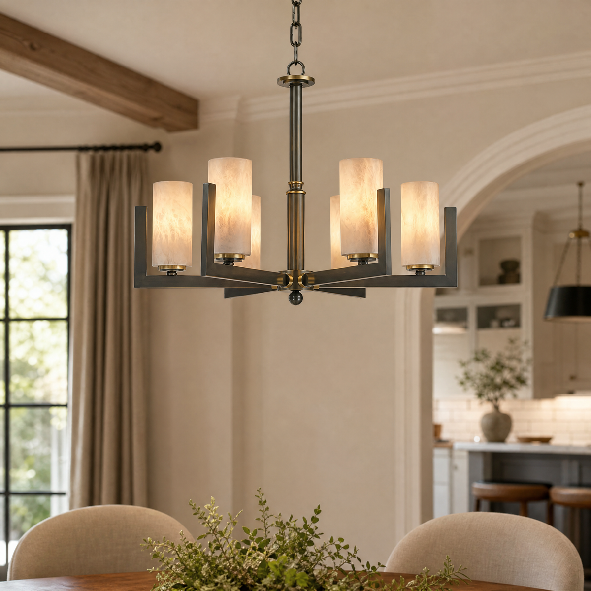 Classic Multi-arm Pendant Alabaster