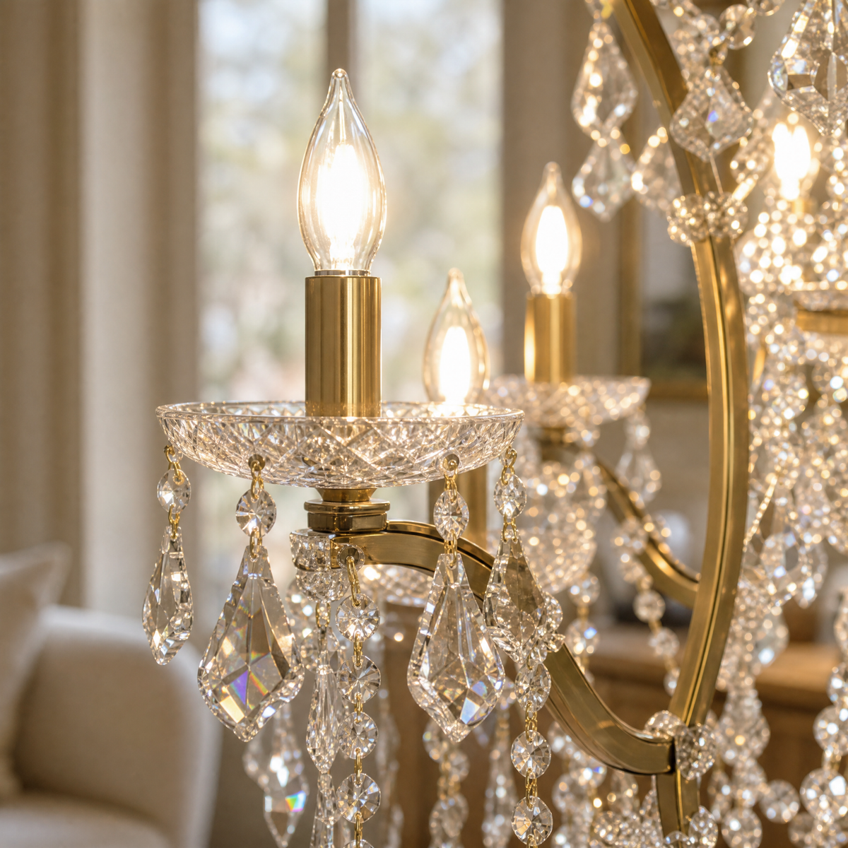 Clear Glass Clip Light D37.4 - Gold