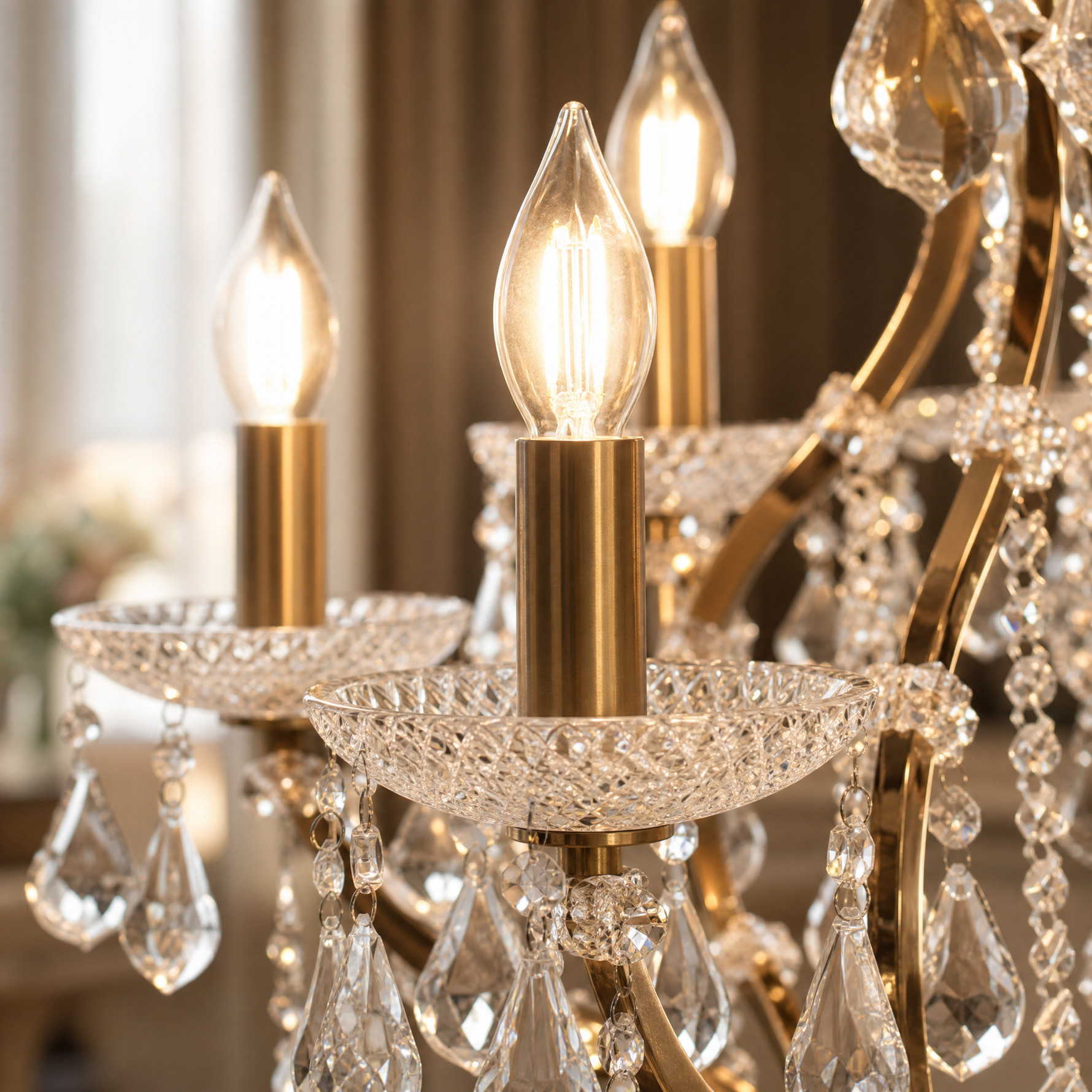 Clear Glass Clip Light D49.2 - Gold