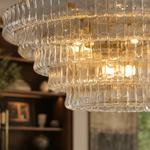 Clear Glass Hook Plate Crystal Round Pendant 910 - Copper