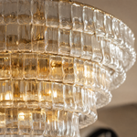 Clear Glass Hook Plate Crystal Round Pendant 910 - Copper