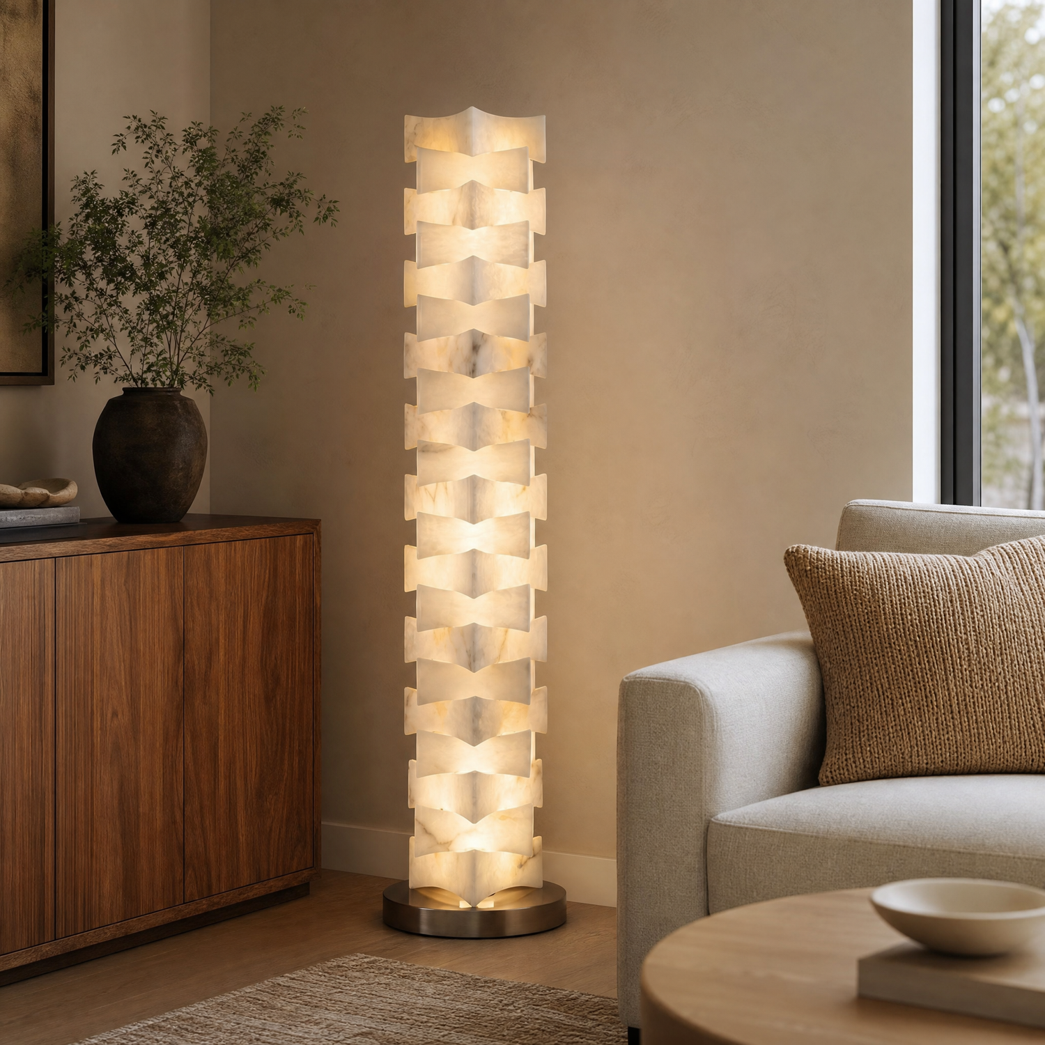 Colonna Alabaster Floor Lamp Modern
