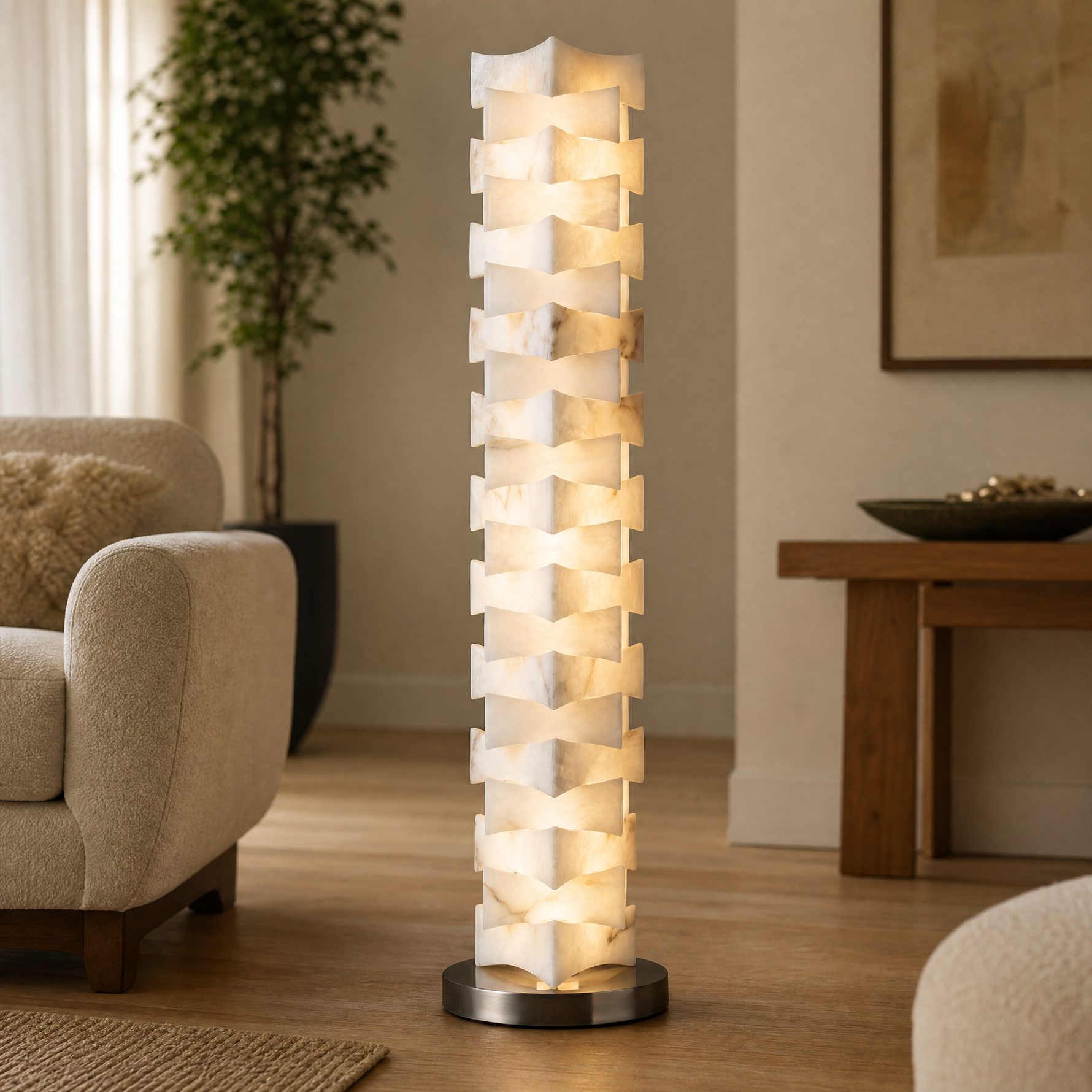Colonna Alabaster Floor Lamp Modern