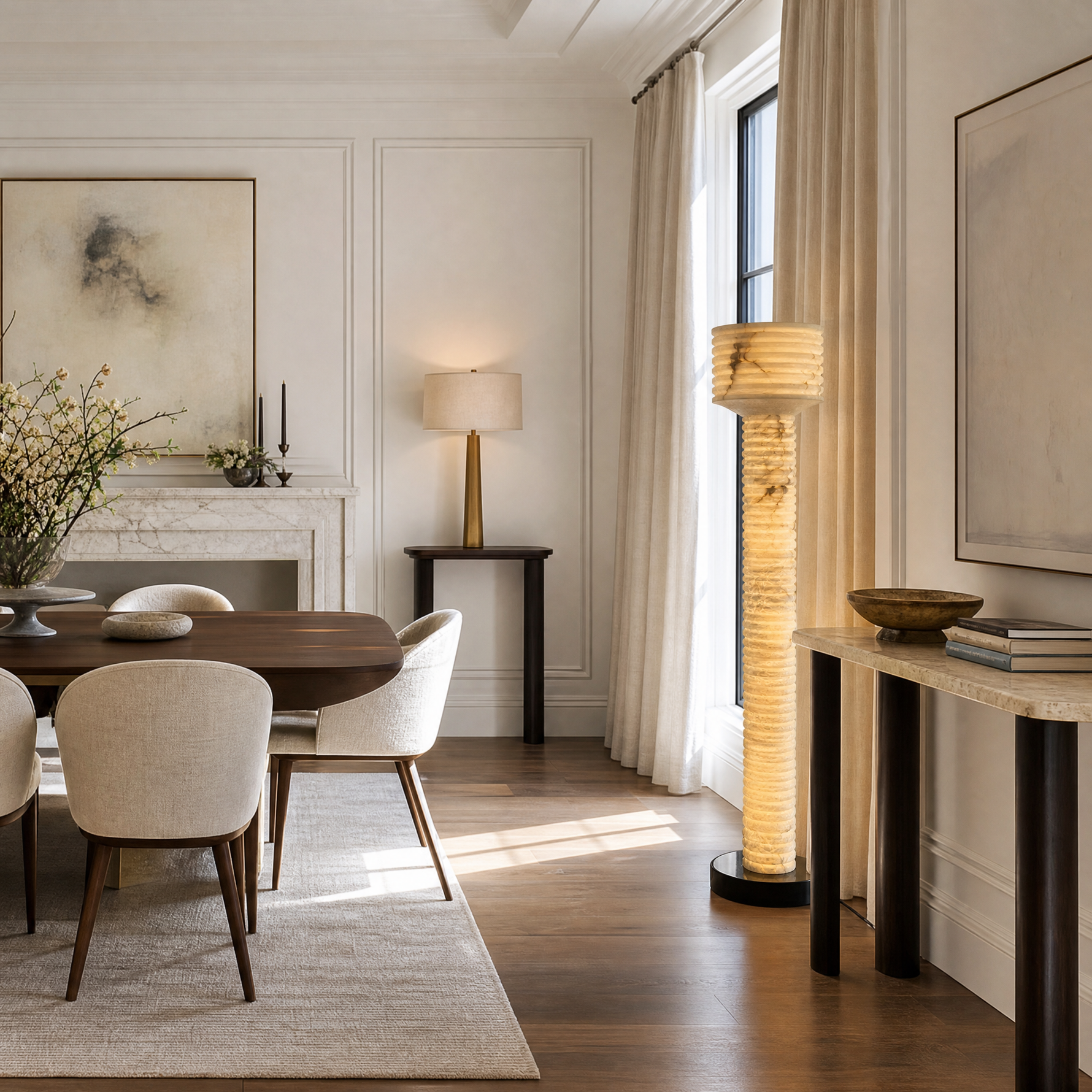 Colonna Ribbed Column Floor Lamp