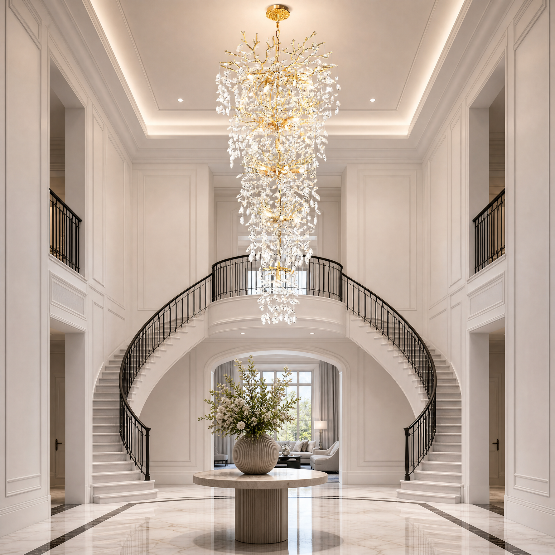 Color-Changing Style - Pear-Shaped Boat-Type Pendant Light 1200 - Gold