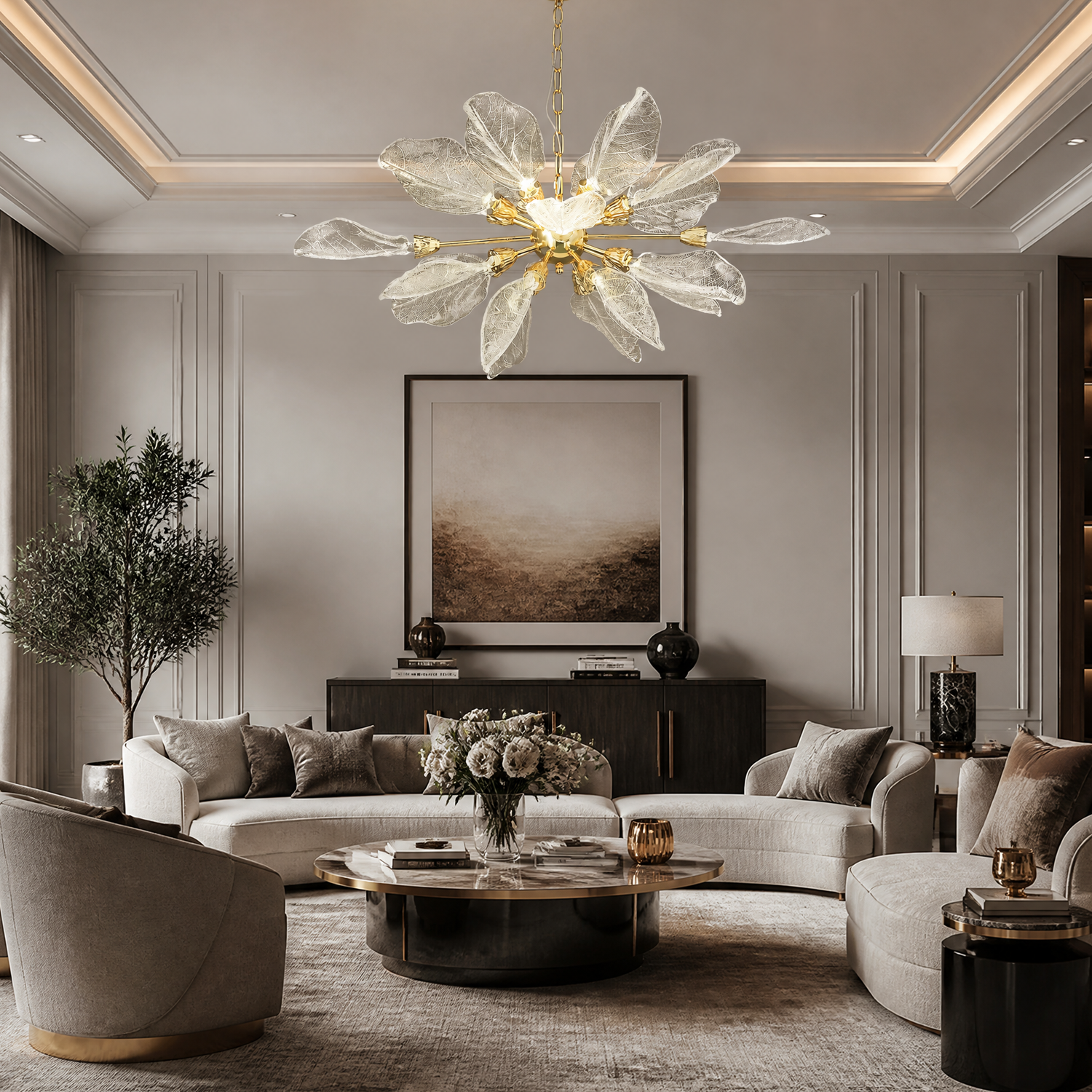 Color-Changing Version - Platinum Leaf Wall Lamp Gold