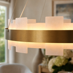 Combined Marble Slice Round Pendant Chandelier Bronze-D20'