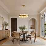 Combined Marble Slice Round Pendant Chandelier Bronze-D20'