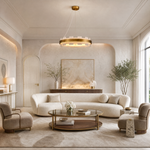 Combined Marble Slice Round Pendant Chandelier Bronze-D20'