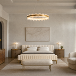 Combined Marble Slice Round Pendant Chandelier Copper-D31'