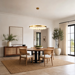 Combined Marble Slice Round Pendant Chandelier Copper-D31'