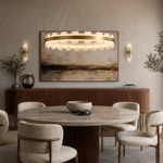 Combined Marble Slice Round Pendant Chandelier Copper-D31'