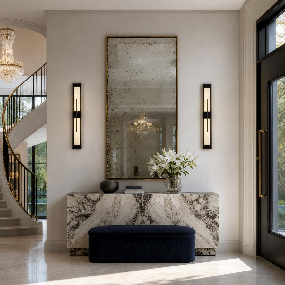 Cornice Modern Alabaster Sconce Light Fixture