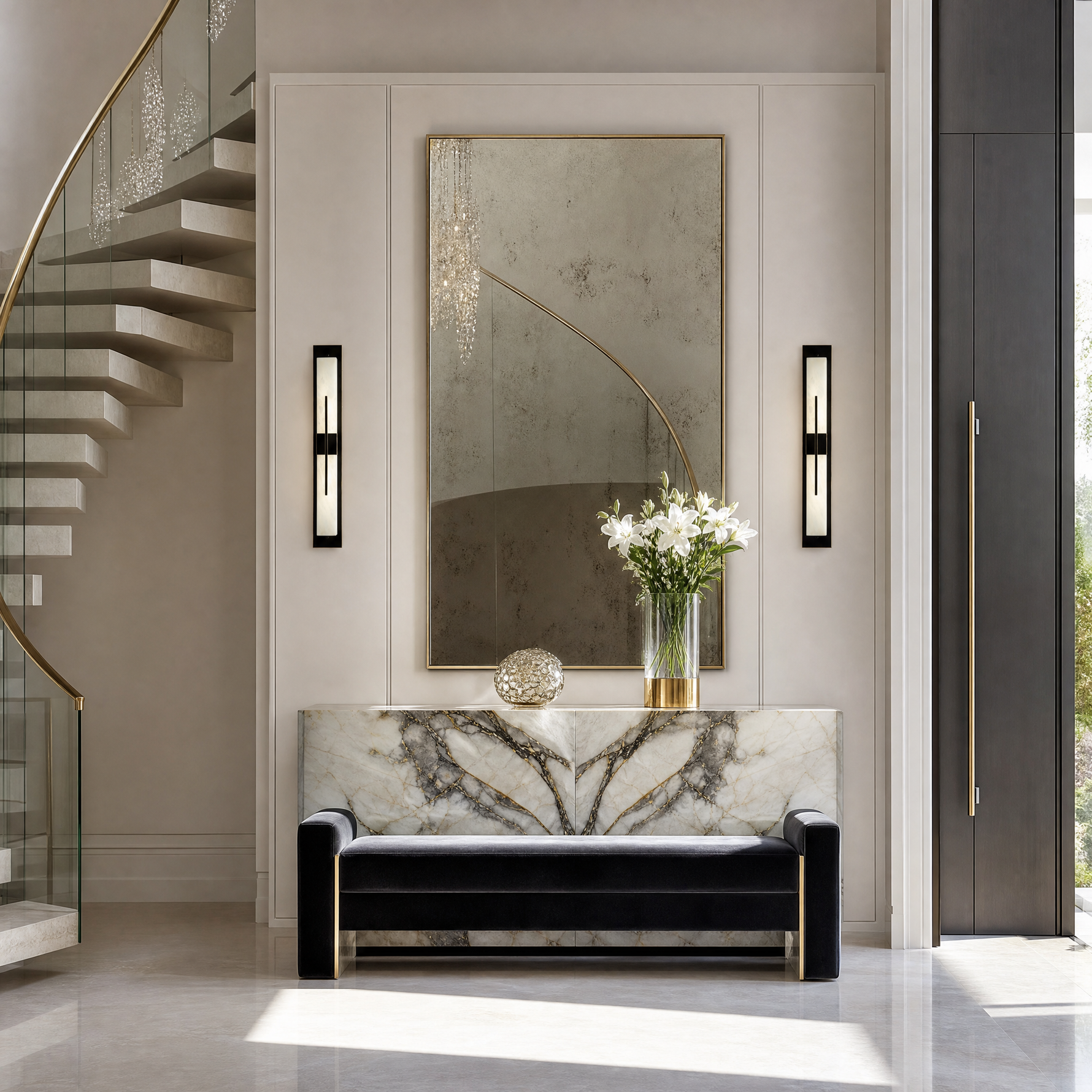 Cornice Modern Alabaster Sconce Light Fixture
