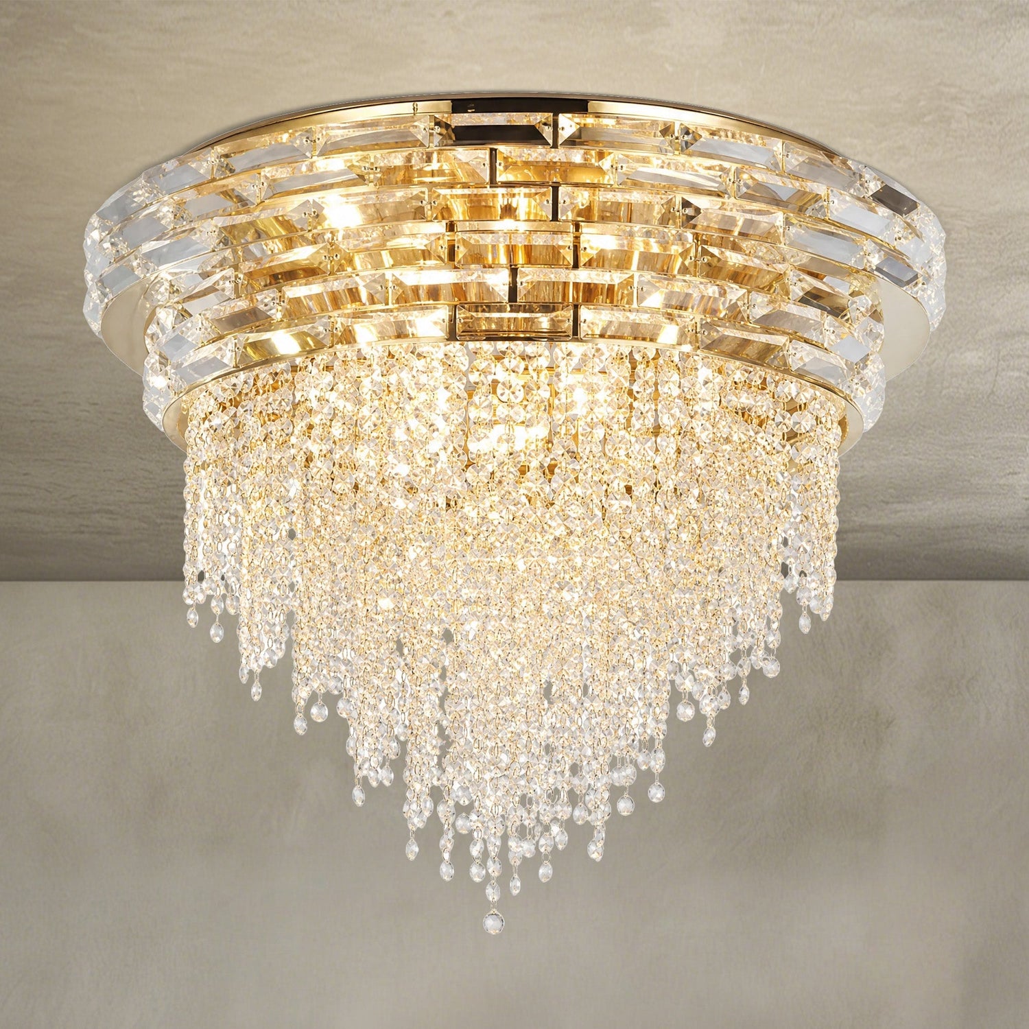 Corona Crystal Flush Pendant Light