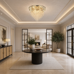 Corona Crystal Flush Pendant Light