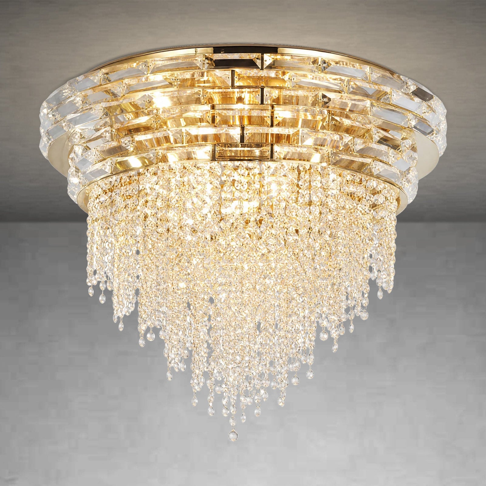 Corona Crystal Flush Pendant Light