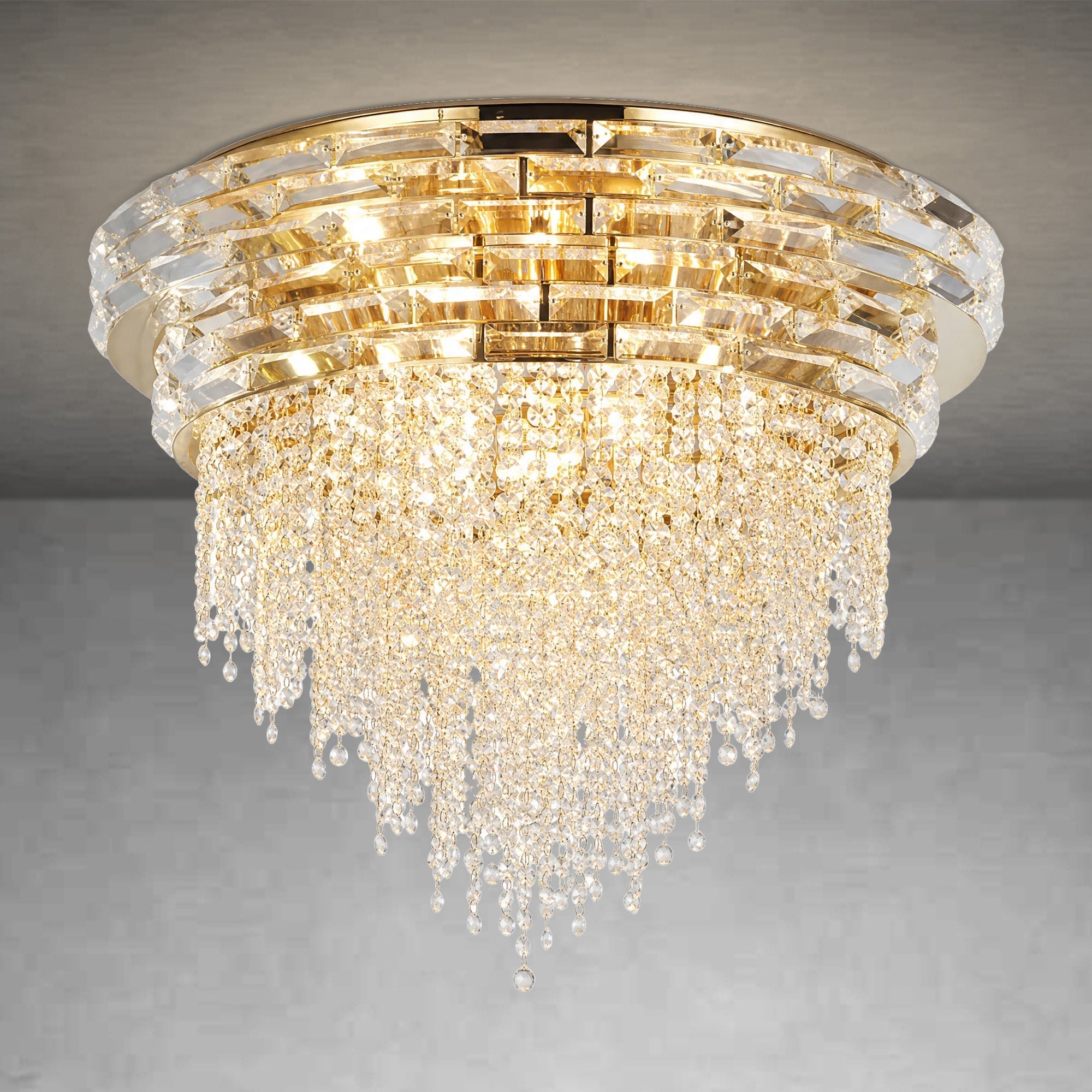 Corona Crystal Flush Pendant Light