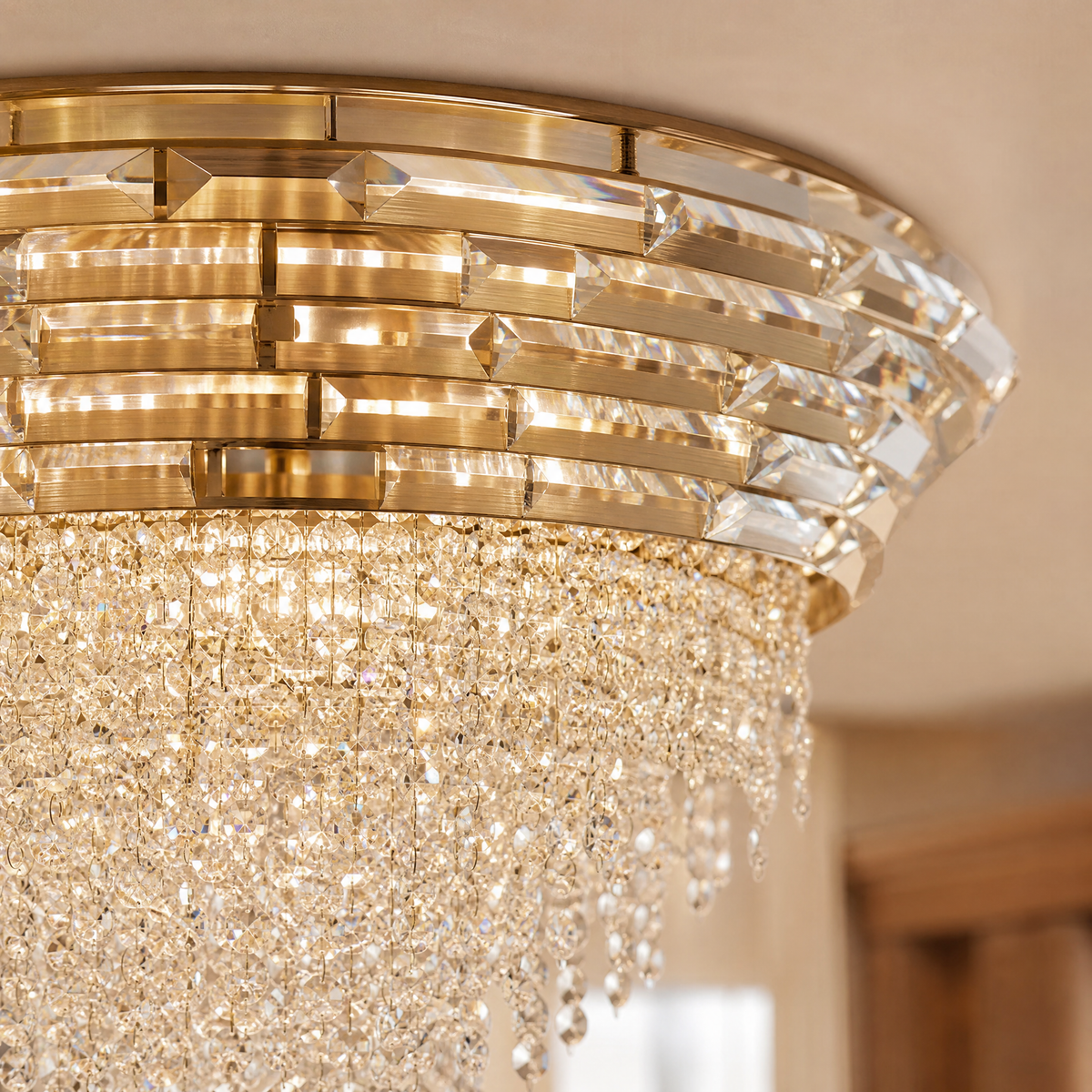 Corona Crystal Flush Pendant Light