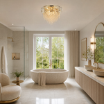 Corona Crystal Flush Pendant Light
