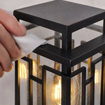 Craftsman Matte Black Iron Cage Outdoor Pier Mount Post Light